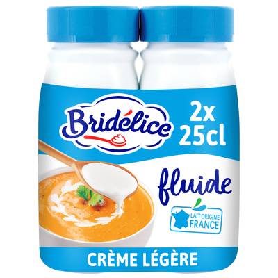 Bridélice Crème 12% Mg Légère Liquide UHT, 2x25cl