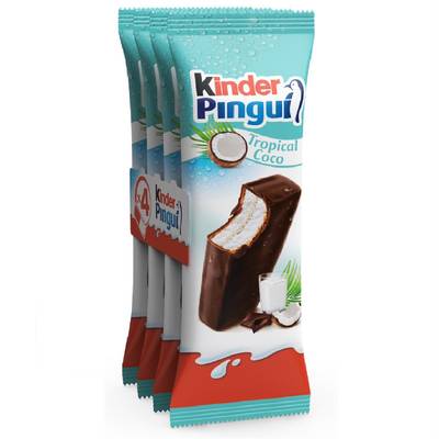 Kinder Pingui Genoise fourrée au lait et coco, 4x30g