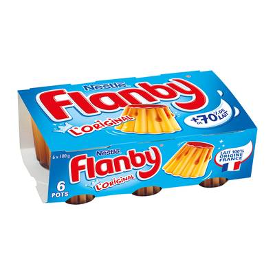 Flanby Flan Vanille Nappé Caramel, 6x100g