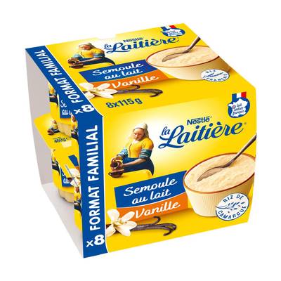 La laitière Semoule au Lait Vanille, 8x115g