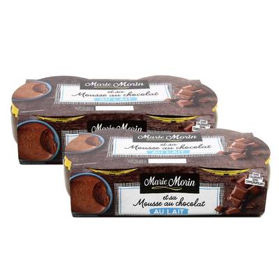 Marie Morin Mousse au chocolat au lait, Lot de 2 - 2x100g
