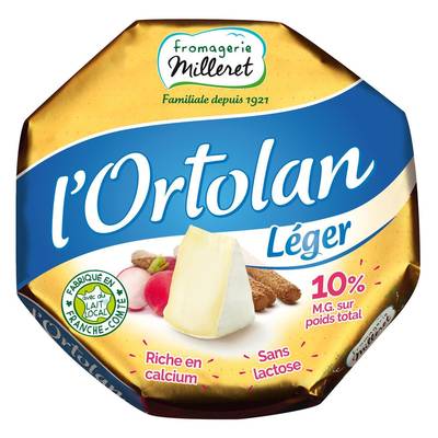 L'Ortolan Fromage à pâte molle léger 10%mg, 250g