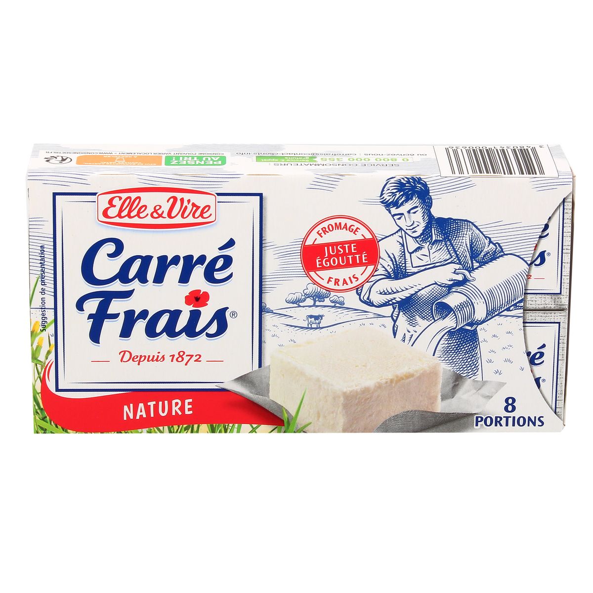 Carré Frais Fromage frais nature, 8 portions - 200g