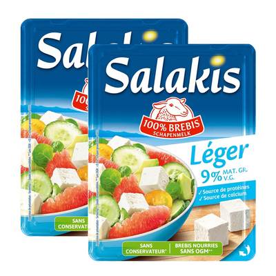 Salakis Féta légère 9%mg, Lot de 2x200g