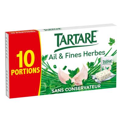 Tartare Fromage à tartiner Ail et fines herbes, 10 portions - 160g