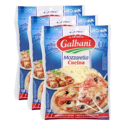 Galbani Mozzarella râpé Santa Lucia, Lot de 3x150g