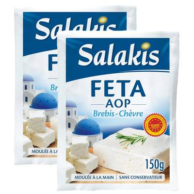 Salakis Féta Brebis Chèvre AOP, Lot de 2x150g
