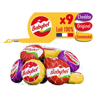 Babybel Minis fromages saveurs panachées, 9 portions - 180g