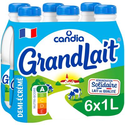 Candia Lait 1/2 écrémé, 6x1l