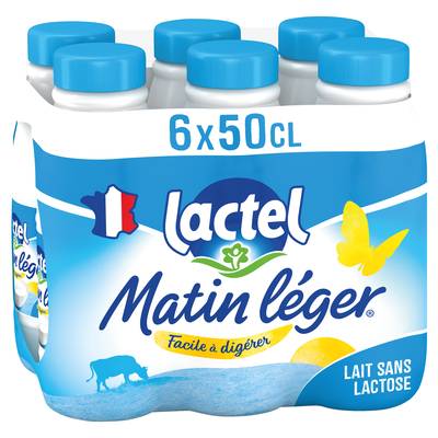 Matin Léger de Lactel Lait sans lactose 1,2% mg, 6x50cl