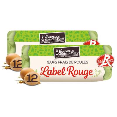 La Nouvelle Agriculture Oeufs plein air Label Rouge, Lot de 2x12 oeufs