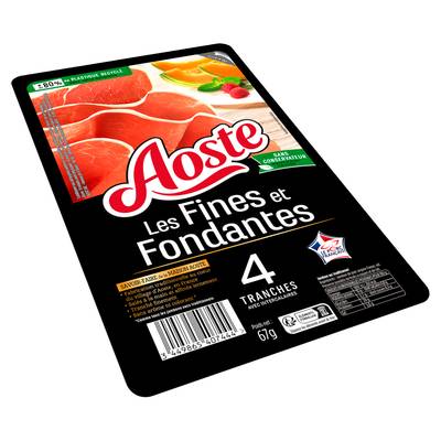 Aoste Jambon Sec Traditionnel, Les Fines et Fondantes, 4 tranches - 67g