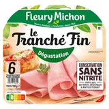Fleury Michon Jambon Supérieur Le Tranché Fin Conservation Sans Nitrite, 6 tranches - 180g