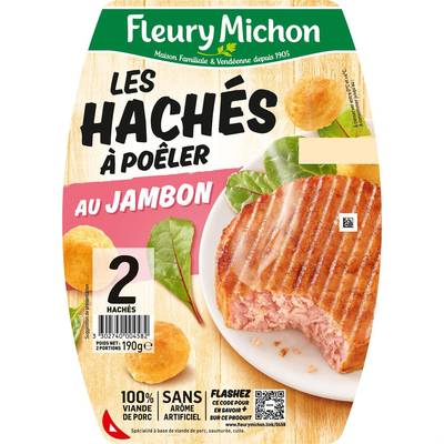 Fleury Michon Les Hachés à Poêler au Jambon, 2 tranches - 190g