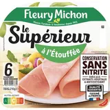 Fleury Michon Jambon Supérieur Cuit à l'Étouffée Conservation Sans Nitrite, 6 tranches - 210g