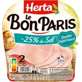 Herta Jambon Supérieur Le Bon Paris Taux de Sel Réduit, 2 tranches - 70g