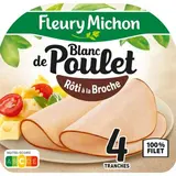 Fleury Michon Blanc De Poulet Au Tournebroche, 4 tranches - 120g