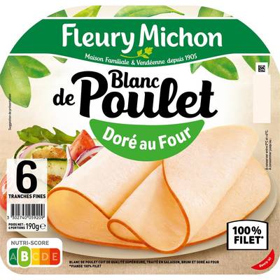 Fleury Michon Blanc de Poulet Doré au Four, 6 tranches - 190g