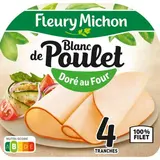 Fleury Michon Blanc de Poulet Doré au Four, 4 tranches - 160g