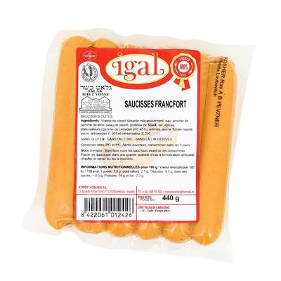 Igal Saucisses Francfort à la volaille, 440g