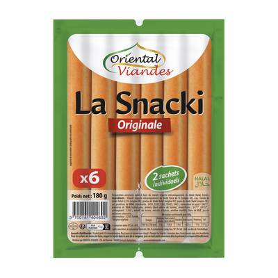 Oriental Viandes Saucisse la Snacki Originale Halal, 6 saucisses - 180g