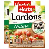 Herta Lardons Nature Conservation Sans Nitrite, Lot de 2x150g