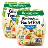 Fleury Michon Emincés de Poulet Rôti  Taux de Sel Réduit, Lot de 2x150g