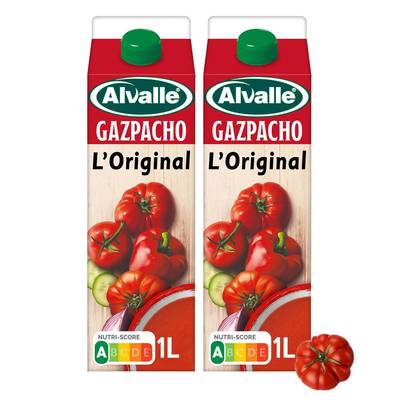 Alvalle Gazpacho, Soupe Froide L'Original, Lot de 2x1L