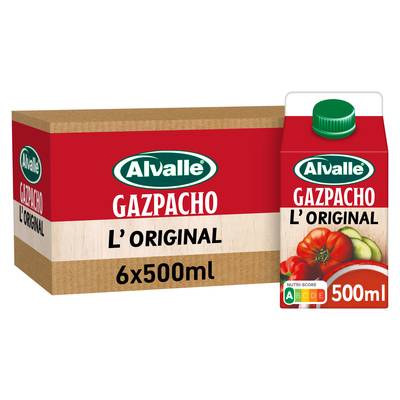 Alvalle Gazpacho, Soupe Froide L'Original, Lot de 6x50cl