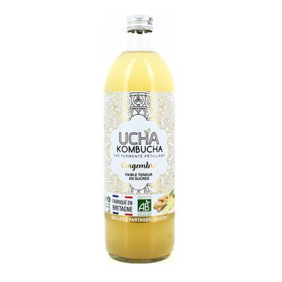 UCHA Kombucha au Gingembre, Thé Fermenté Pétillant Bio, 75cl