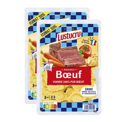 Lustucru Raviolis au boeuf, Lot de 2x300g