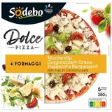Sodebo Dolce Pizza 4 Formaggi, Mozzarella, Gorgonzola, Grana Panado & Parmesan, 380g