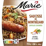 Marie Saucisse de Montbéliard et Lentilles Cuisinées., 1 Part - 300g