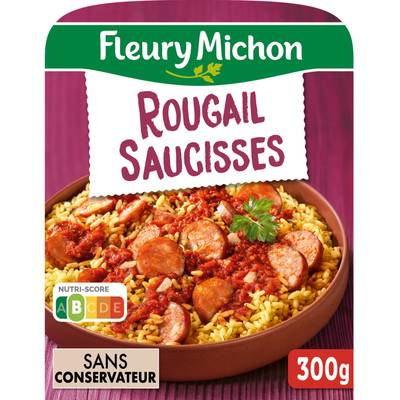Fleury Michon Rougail Saucisse et Riz Créole, 1 Part - 300g