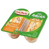 DAUNAT Mini Sandwich Poulet Emmental, 2x65g
