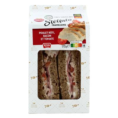 L'Italie des Saveurs Sandwich Poulet Rôti, Bacon et Tomate, 170g