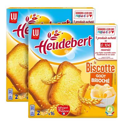 Heudebert Biscotte Croustillante, Lot de 2x290g