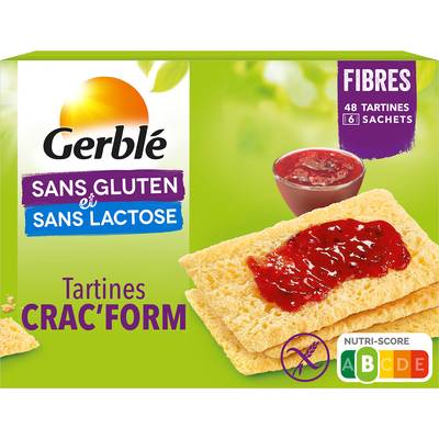 Gerblé Sans Gluten Sans Lactose Tartines Craq Form Sans Gluten et sans Lactose, 250g