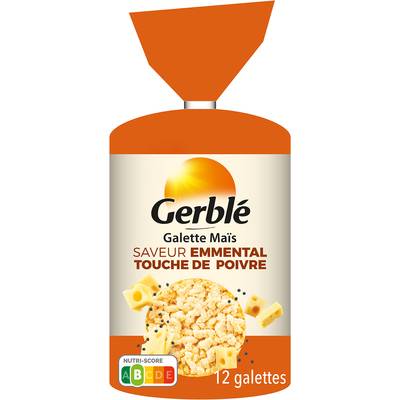Gerblé Galette de Maïs saveur emmental touche de poivre, 123g