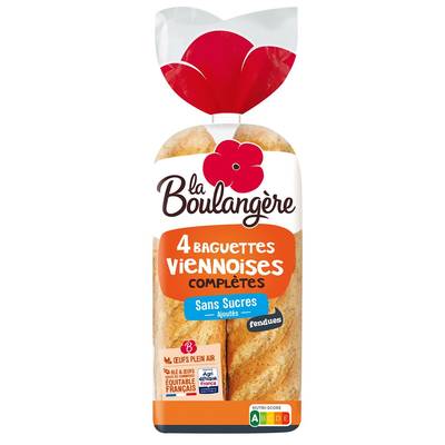 La Boulangère Baguettes viennoises complètes, 4 baguettes - 340g