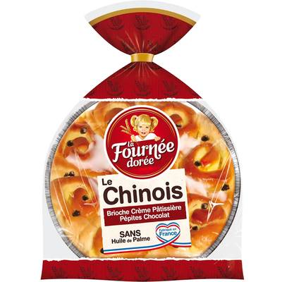 La Fournée Dorée Chinois à la crème pâtissière et pépites de chocolat, 500g
