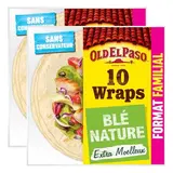 Old el Paso 10 Wraps de Blé Nature - Format familial, Lot de 2x580g