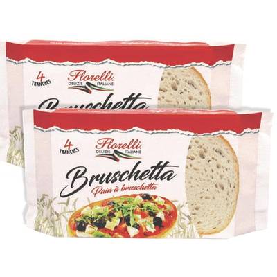 Florelli 4 Pains à Bruschetta, Lot de 2 - 4x100g