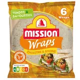 Mission 6 galettes Wraps Épeautre et Avoine, 370g
