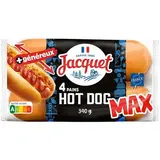 Jacquet Pains hot dogs nature maxi, 4 pains - 340g