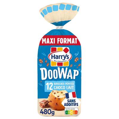 Harrys DooWap Brioches pépites de chocolat au lait, 12 pièces - 480g