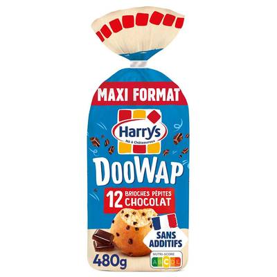 Harrys DooWhap Brioches sans additifs aux pépites de chocolat, 12 pièces - 480g