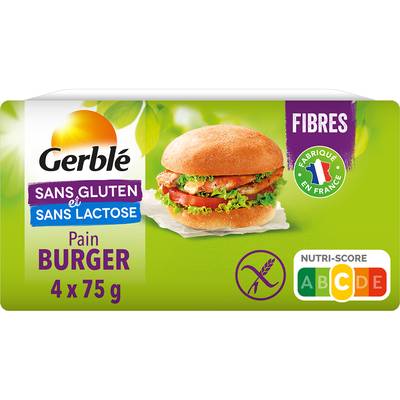 Gerblé Sans Gluten Sans Lactose Pain Burger Sans Gluten, 4x75g