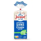 Jacquet Pain de Mie Nature Sans Croûte, Sans Sucres Ajoutés, 475g
