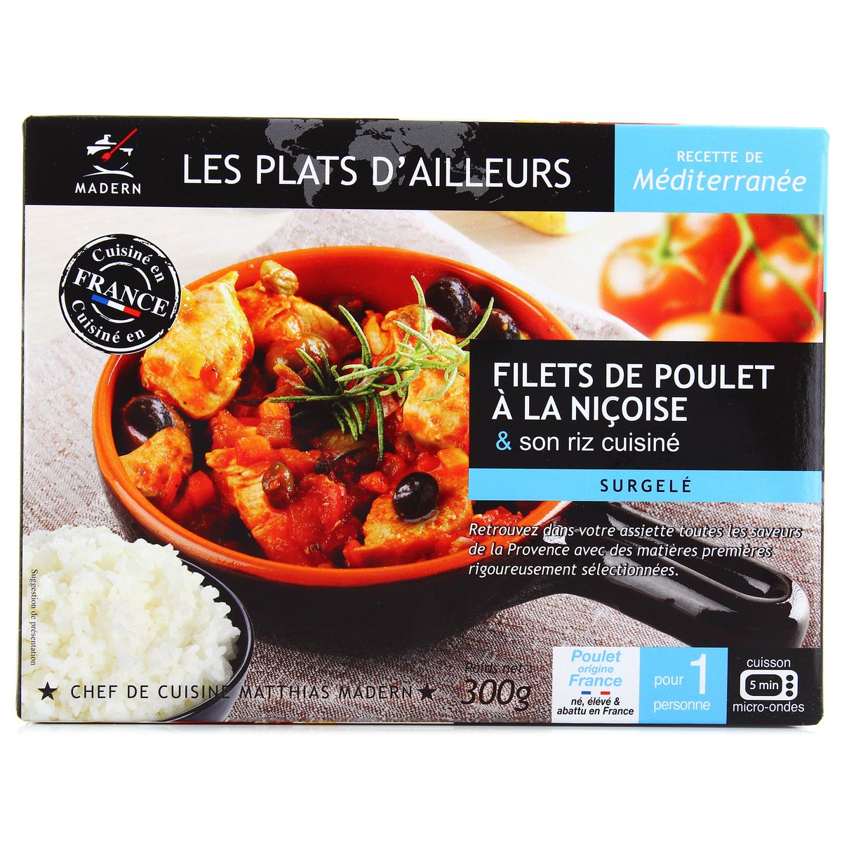 Madern Filets de poulet à la niçoise et riz cuisiné, 300g